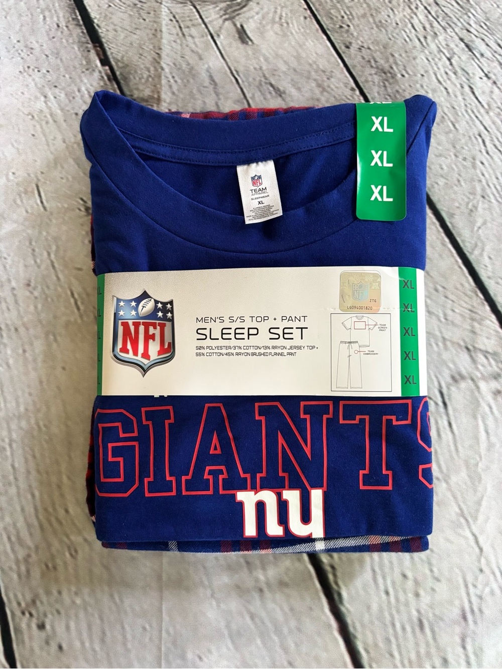 *NEW* Men’s NFL Team Apparel Football NY Giants Sleep Set Pajamas - Size XL